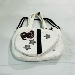 Oliver Thomas White Quilted Shoulder Bag with Star Details